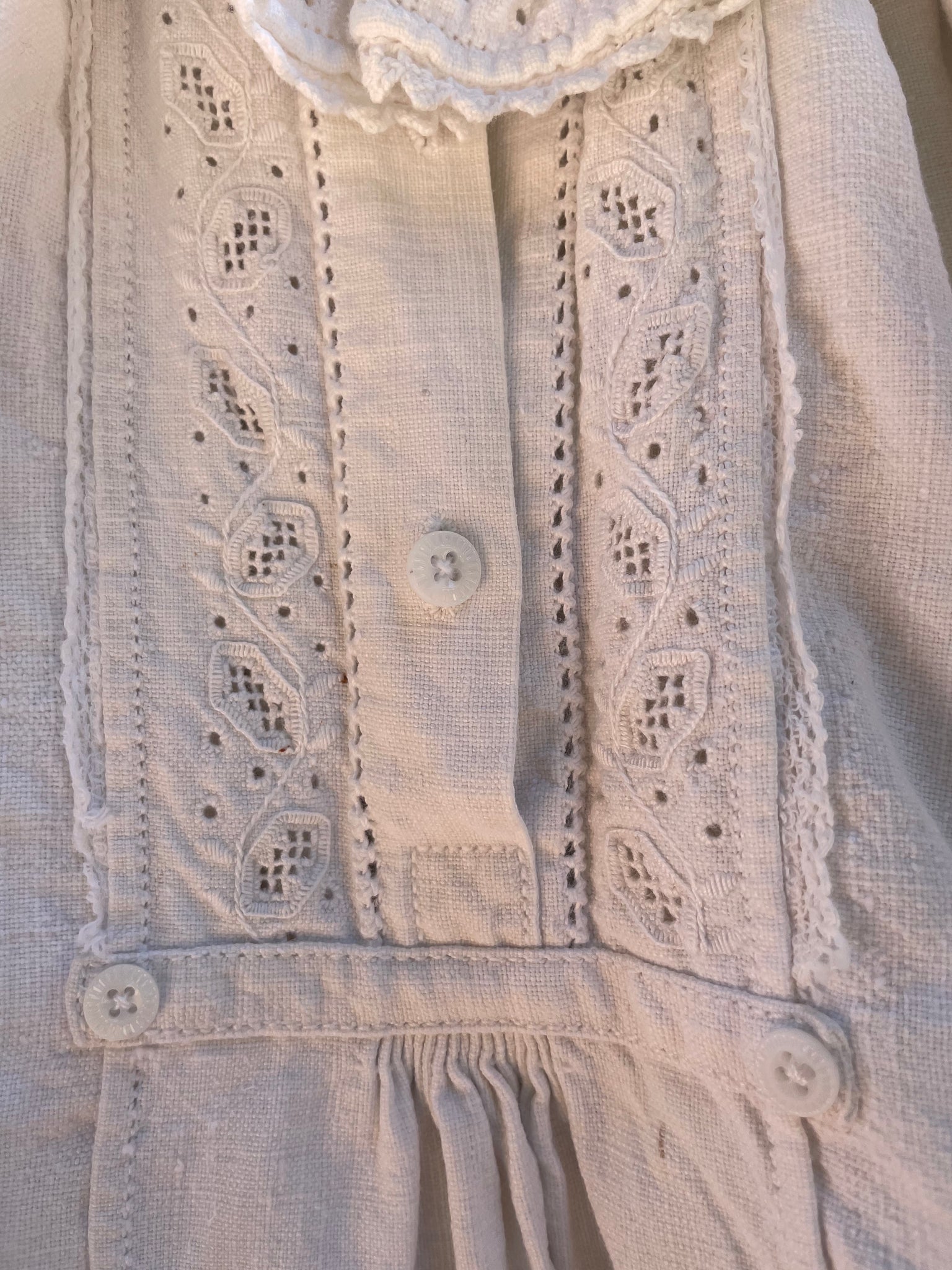 1930s Romanian Hemp/Linen Hand Smocked Blouse