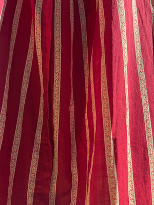 Primitive Victorian Turkey Red Calico Wrapper Gown