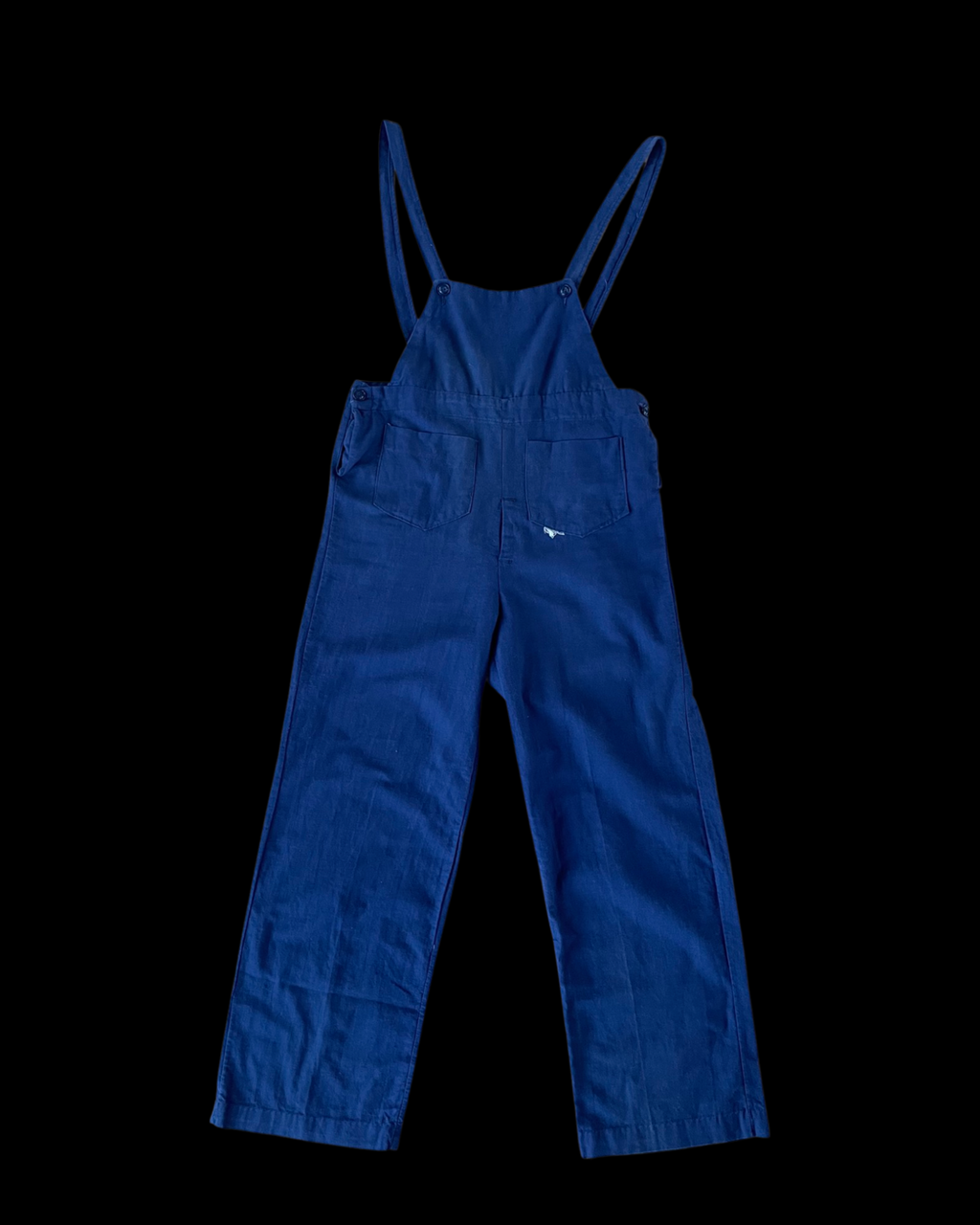 Rare Deadstock 1930s/1940s Bib Front Workwear Indigo Cotton Overalls