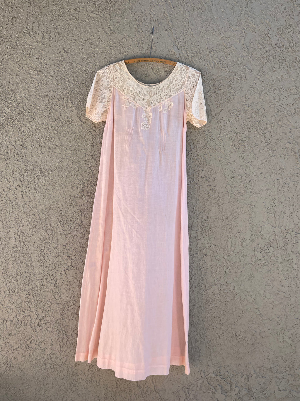 Edwardian Ballet Pink Inset Lace Chemise Dress