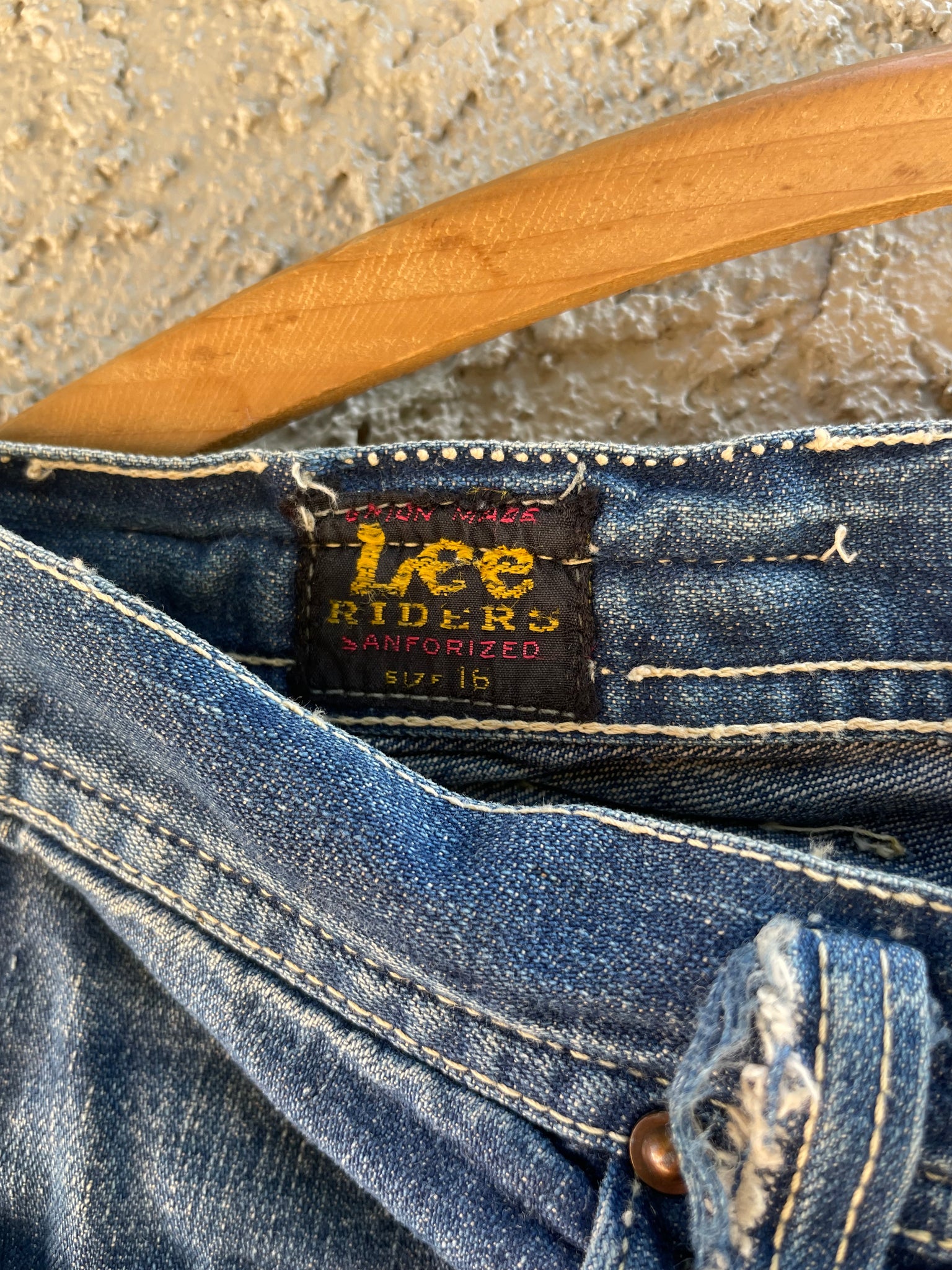 Rare 1940s Crotch Rivet Jerky Tag Lee Riders Jeans