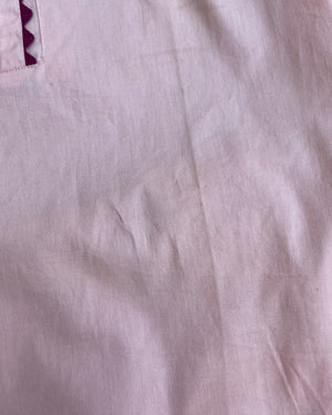 1940s Deadstock* Pastel Peach Crisp Cotton Side Button Two Piece Pant Suit