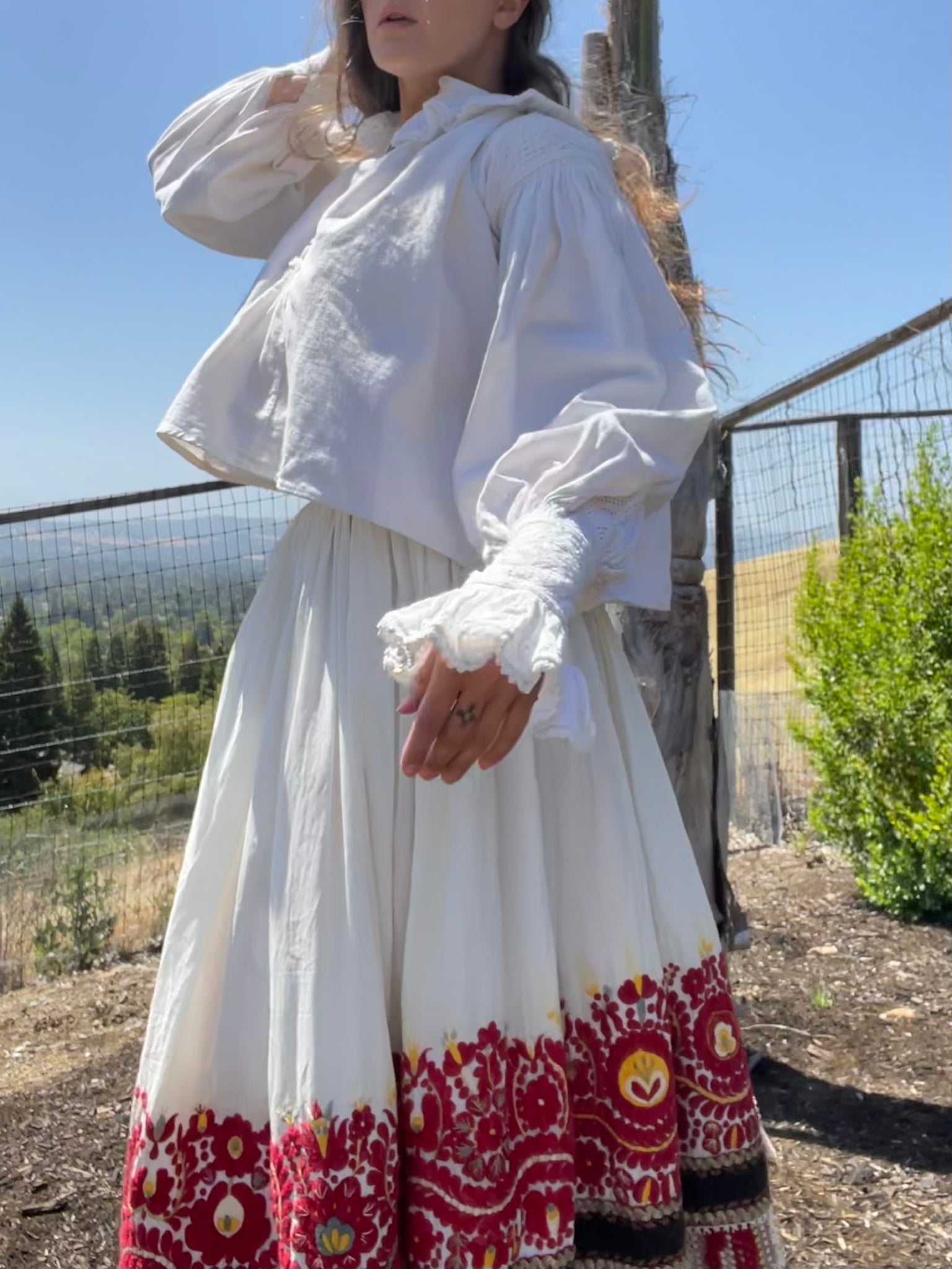 1930s Romanian Hemp/Linen Hand Smocked Blouse