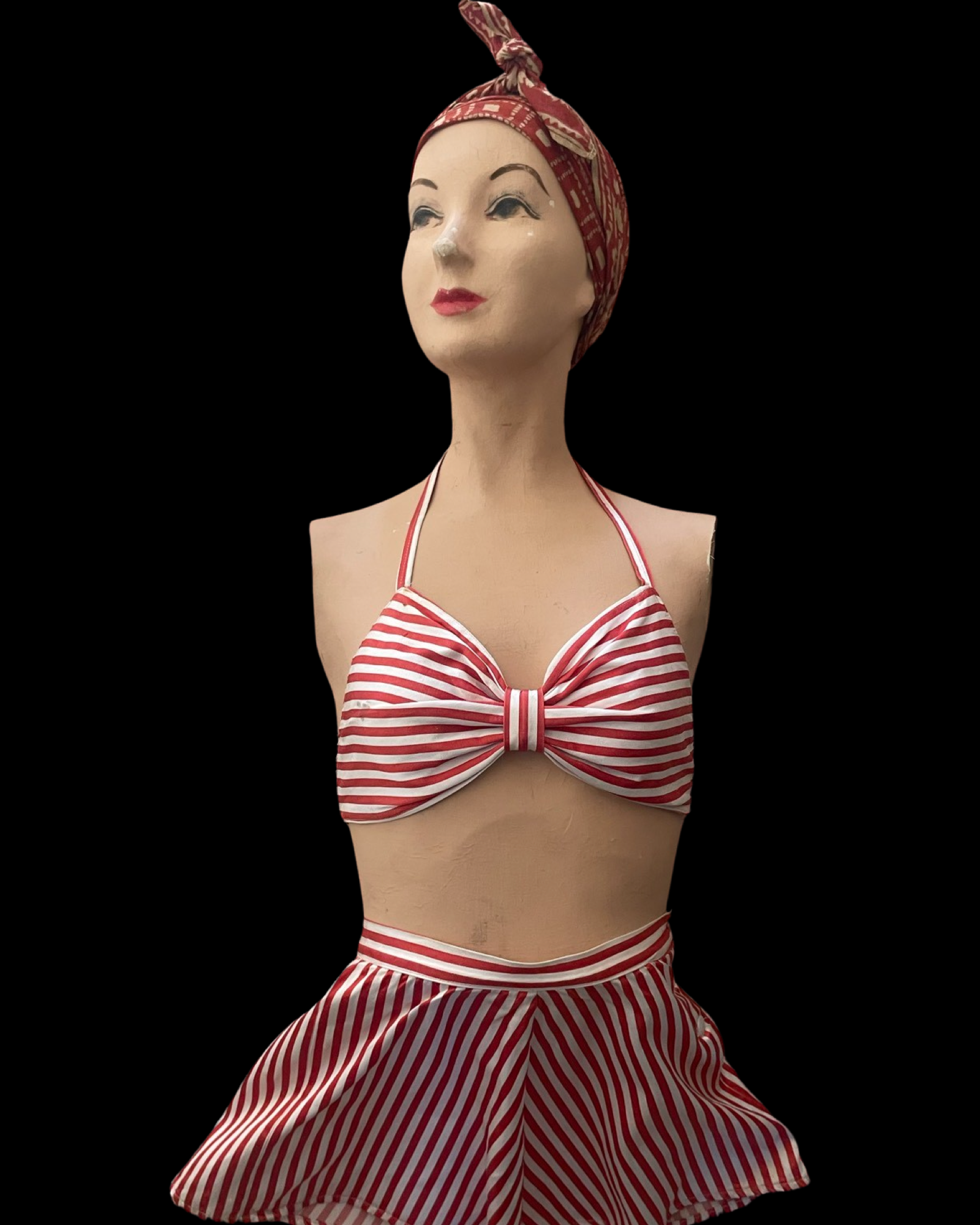 1940s Rayon Satin Candy Striped Playsuit/ Sun Suit