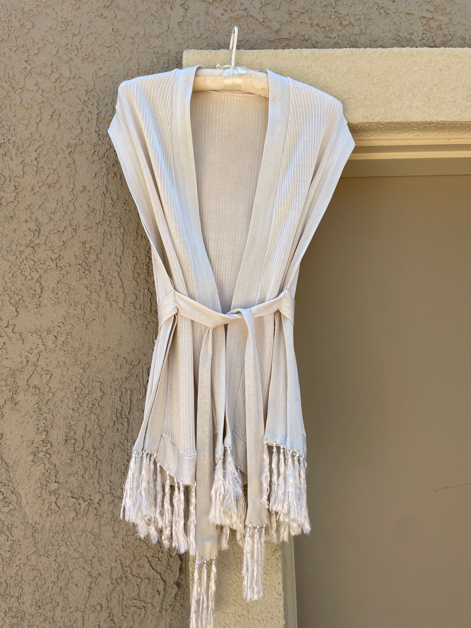 1910s/20s Silk Knit Fringe Cardigan Vest