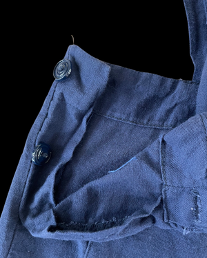 Rare Deadstock 1930s/1940s Bib Front Workwear Indigo Cotton Overalls