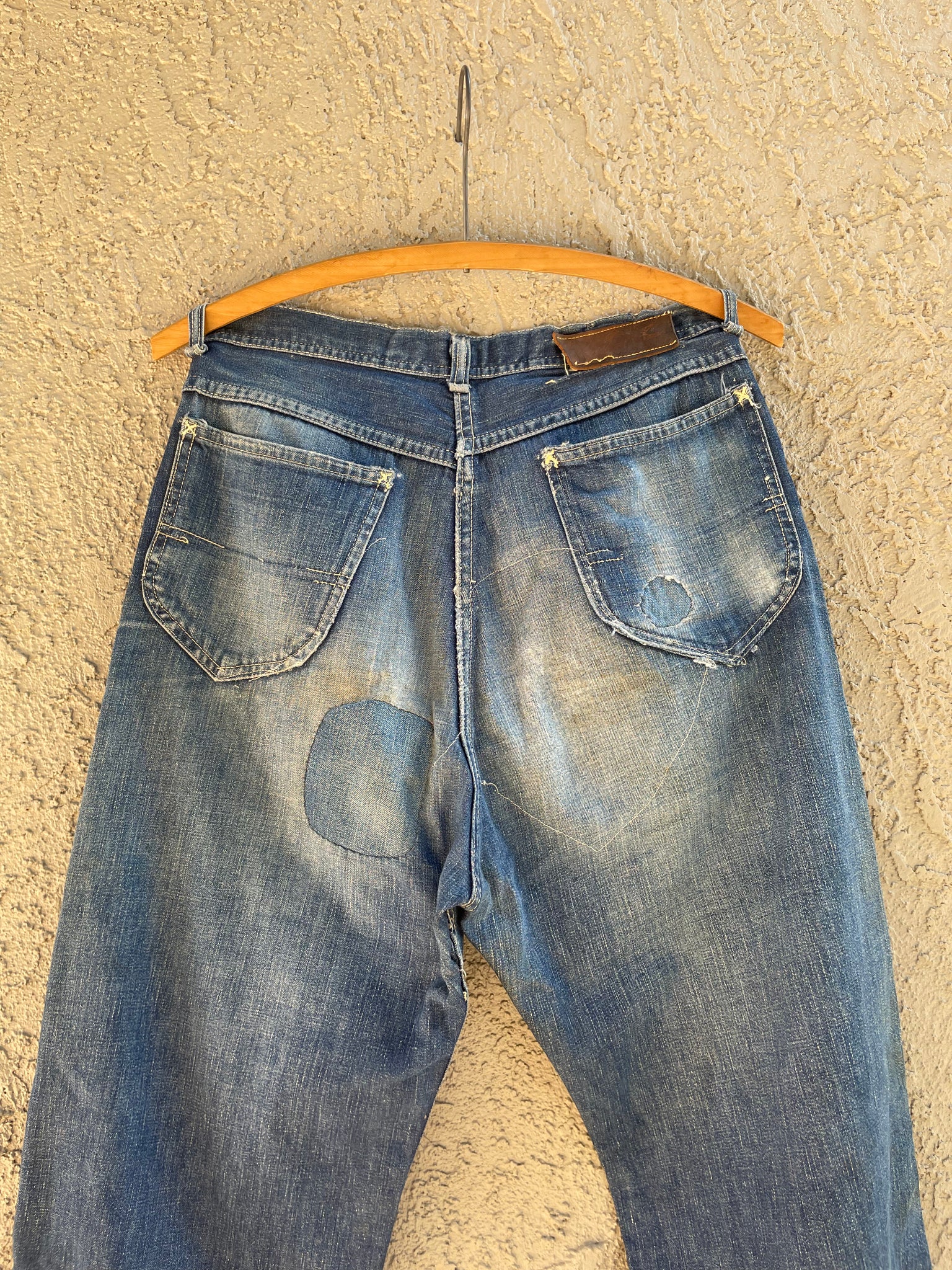 Rare 1940s Crotch Rivet Jerky Tag Lee Riders Jeans