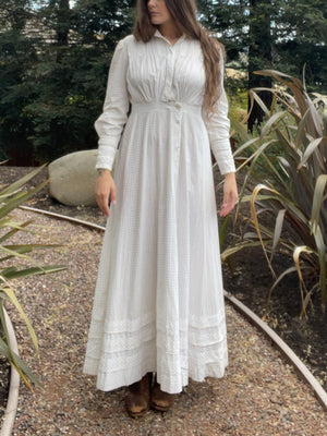 Edwardian Polka Dot Cotton Day Dress