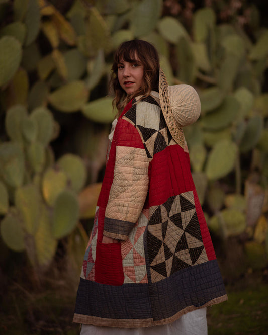 Antique Late 1800s Handmade Quilted Coat