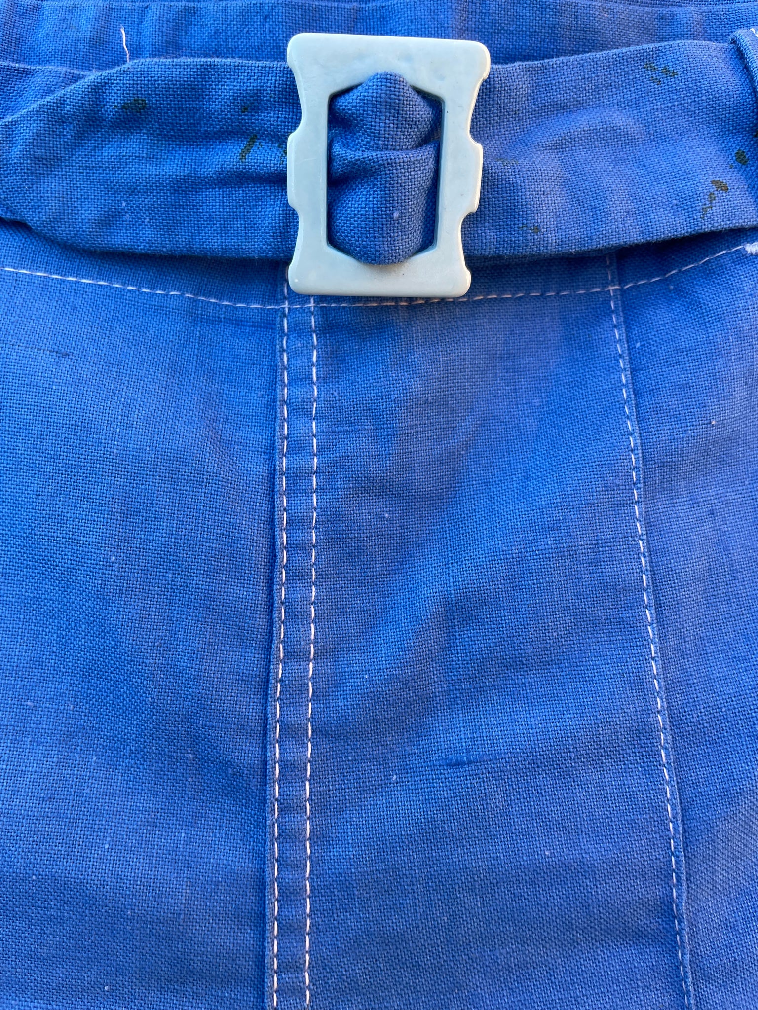 1930s Side Button Deco Sportswear Cotton Shorts