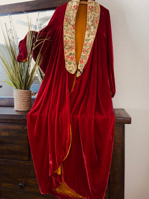 1920s Velvet & Tapestry Cocoon Opera Coat