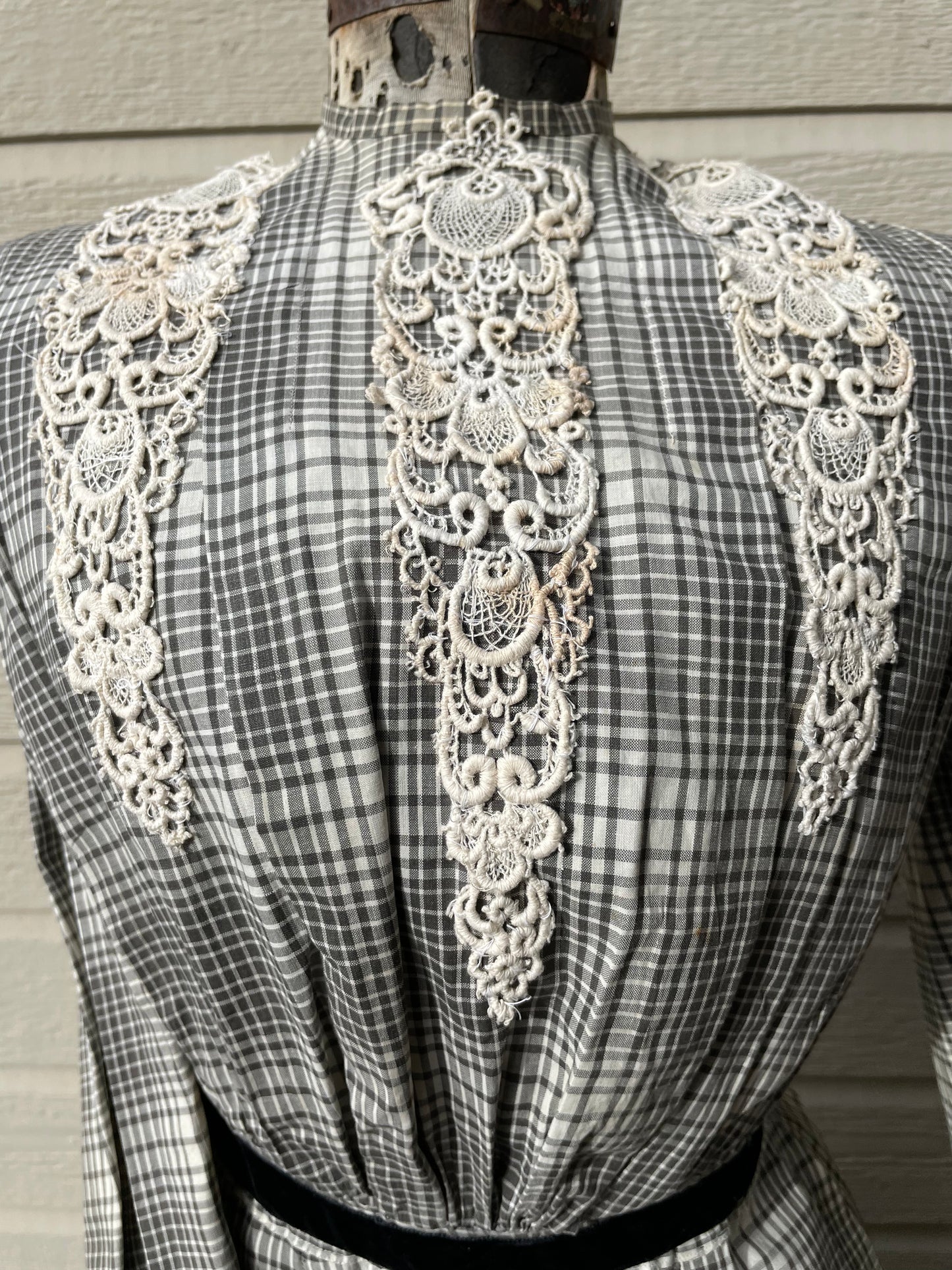Early 1900s Windowpane Day Dress