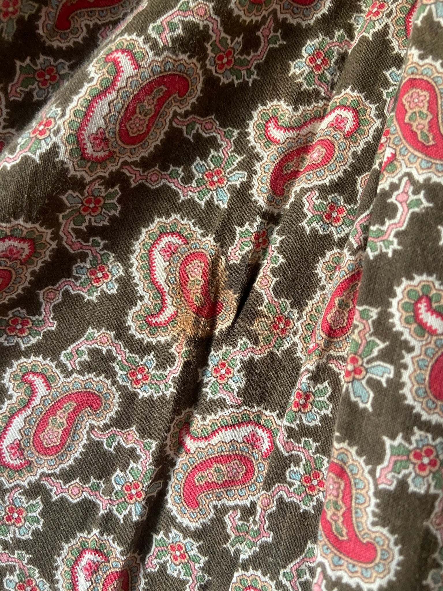 1890s Paisley Cotton Wrapper Dress