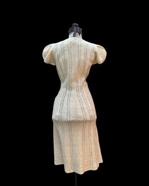 1930s Knit Puff Sleee Dress