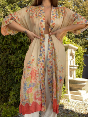 1920s Pongee Silk Robe