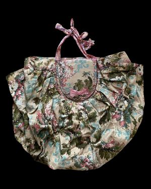 Early 1900s Floral Cloth Ditty/ Sewing Handbag