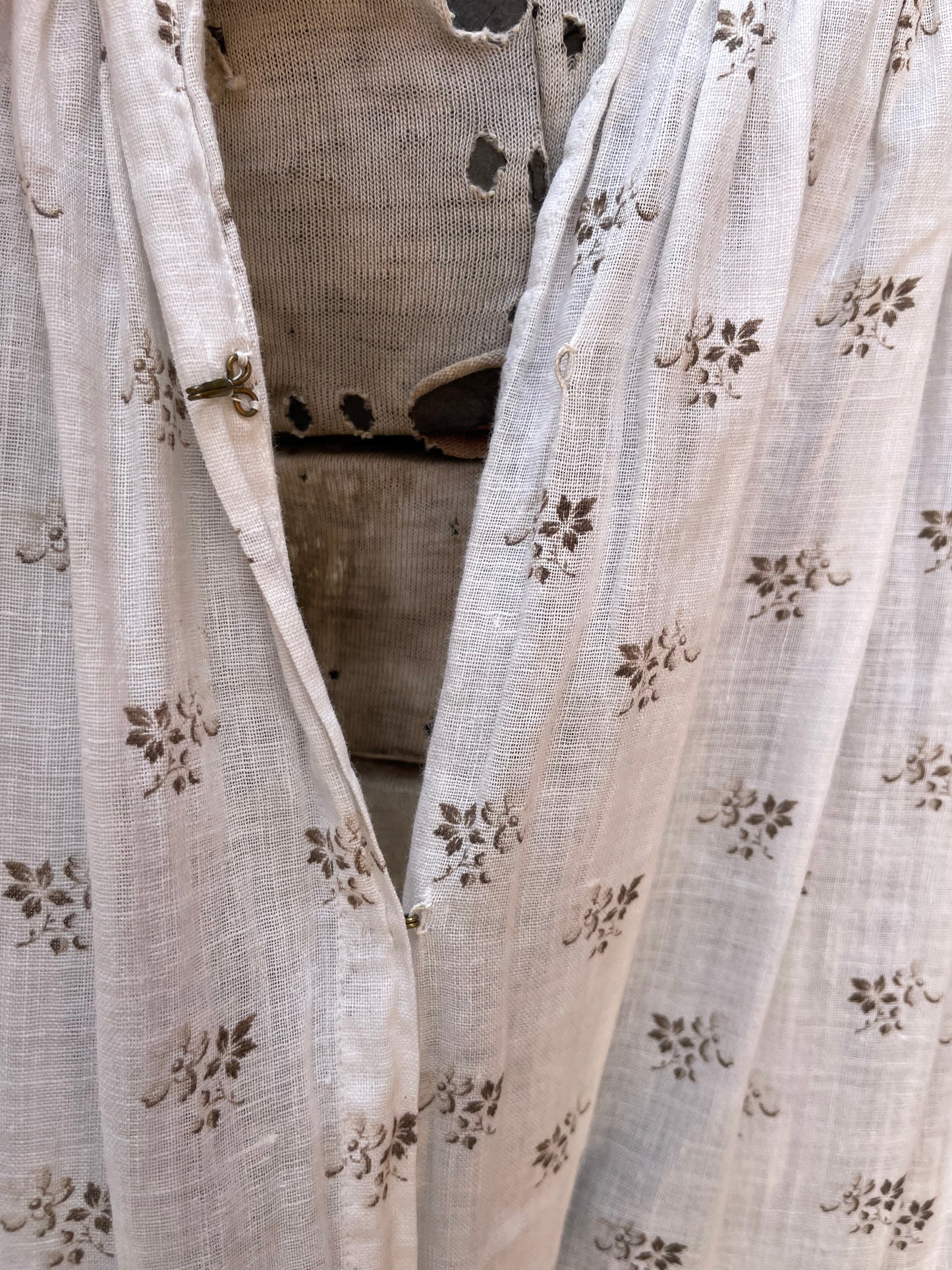 1910s Mirco Floral Calico Wrapper Dress