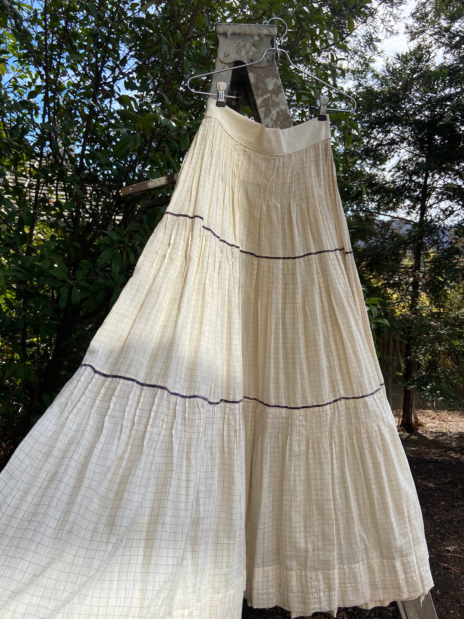 Antique Turn Of The Century Windowpane Skirt