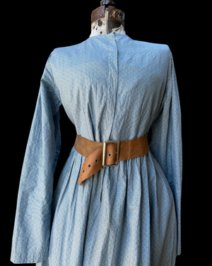 Antique Teens Cornflower Blue Printed Work Dress