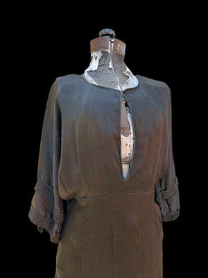 1910s Slinky Charmeuse Midi Dress