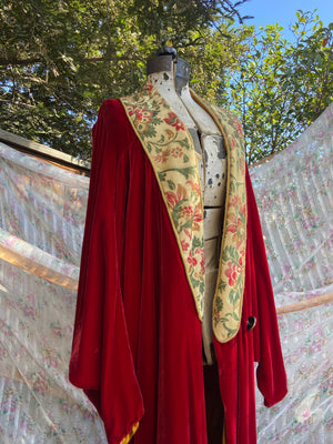 1920s Velvet & Tapestry Cocoon Opera Coat