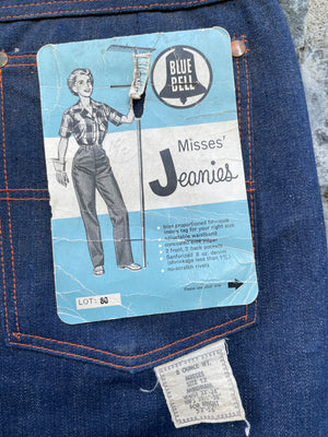 1950s Deadstock Blue Bell Side Zip Jeans