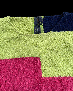 1940s Color Block Knit Sweater