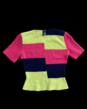 1940s Color Block Knit Sweater