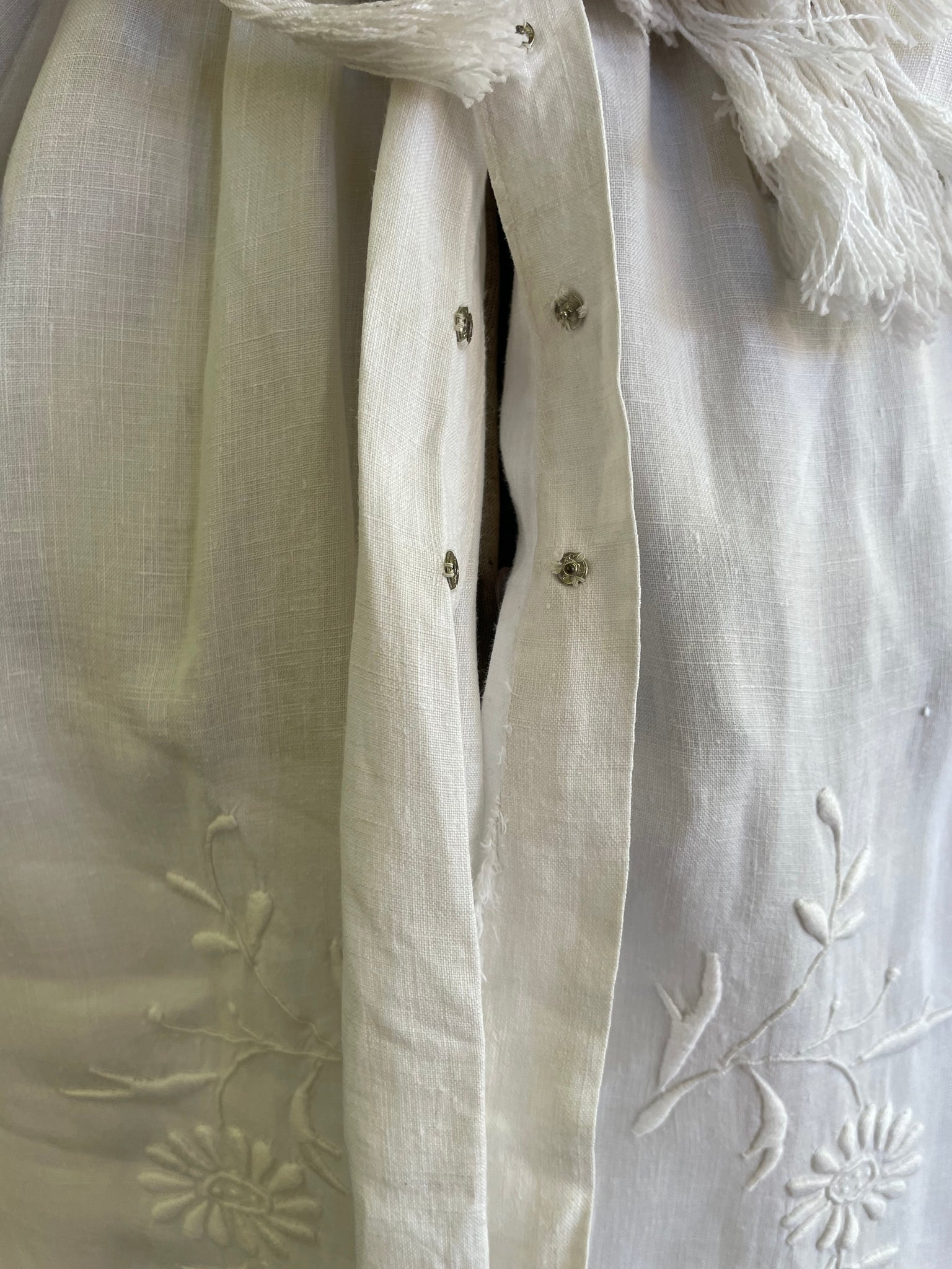 Edwardian Embroidered Linen Walking Suit