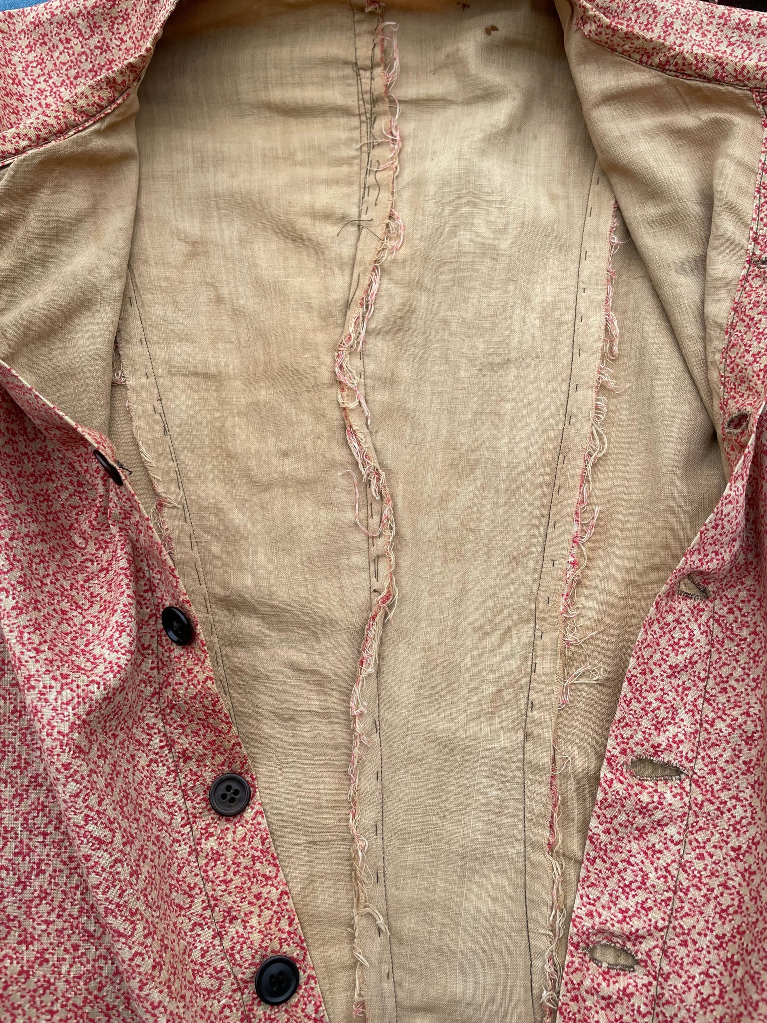 1870s Roller Print Cotton Prairie Dress