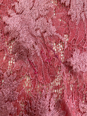1930s Coral Bias Cut Lace Dress