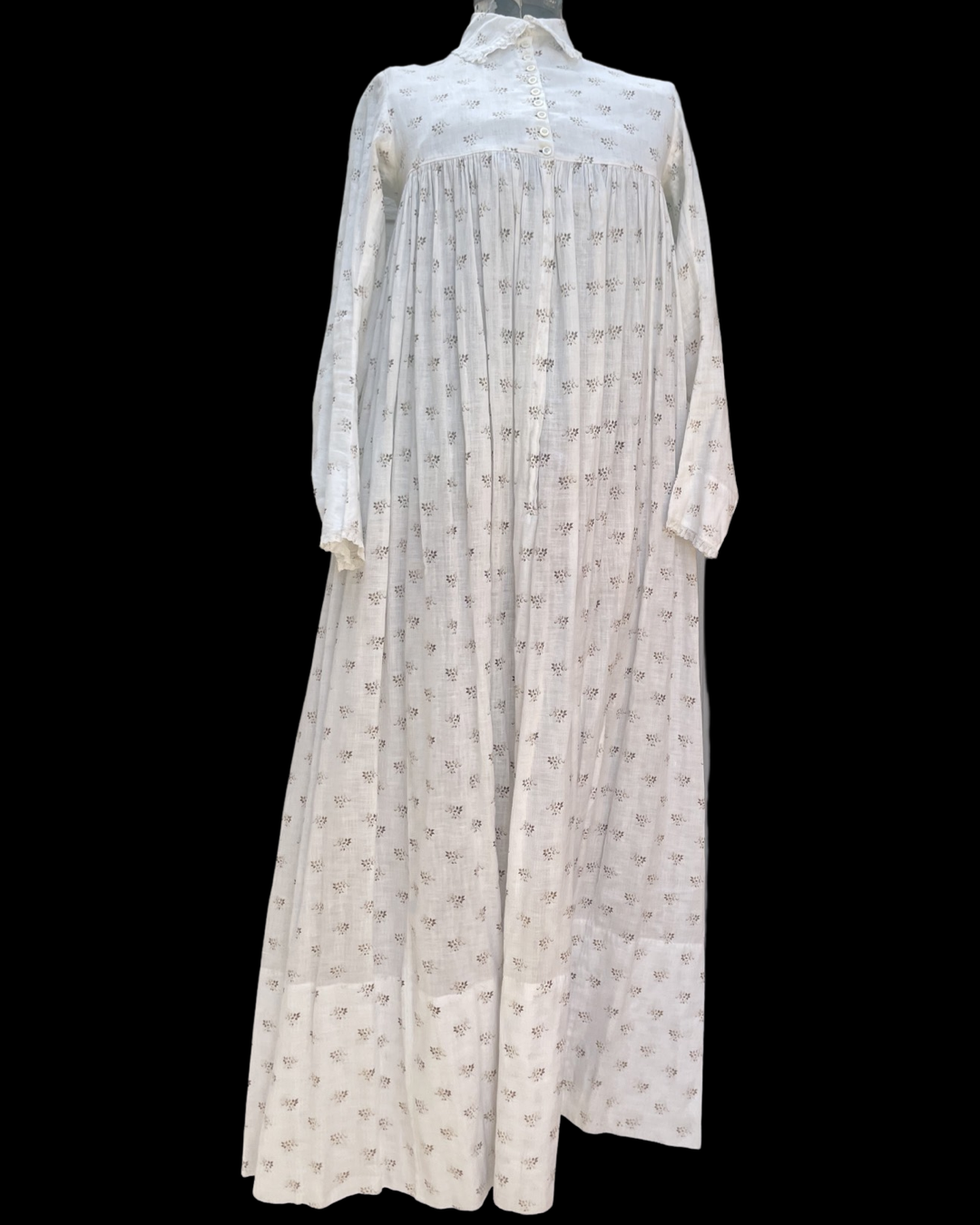 1910s Mirco Floral Calico Wrapper Dress