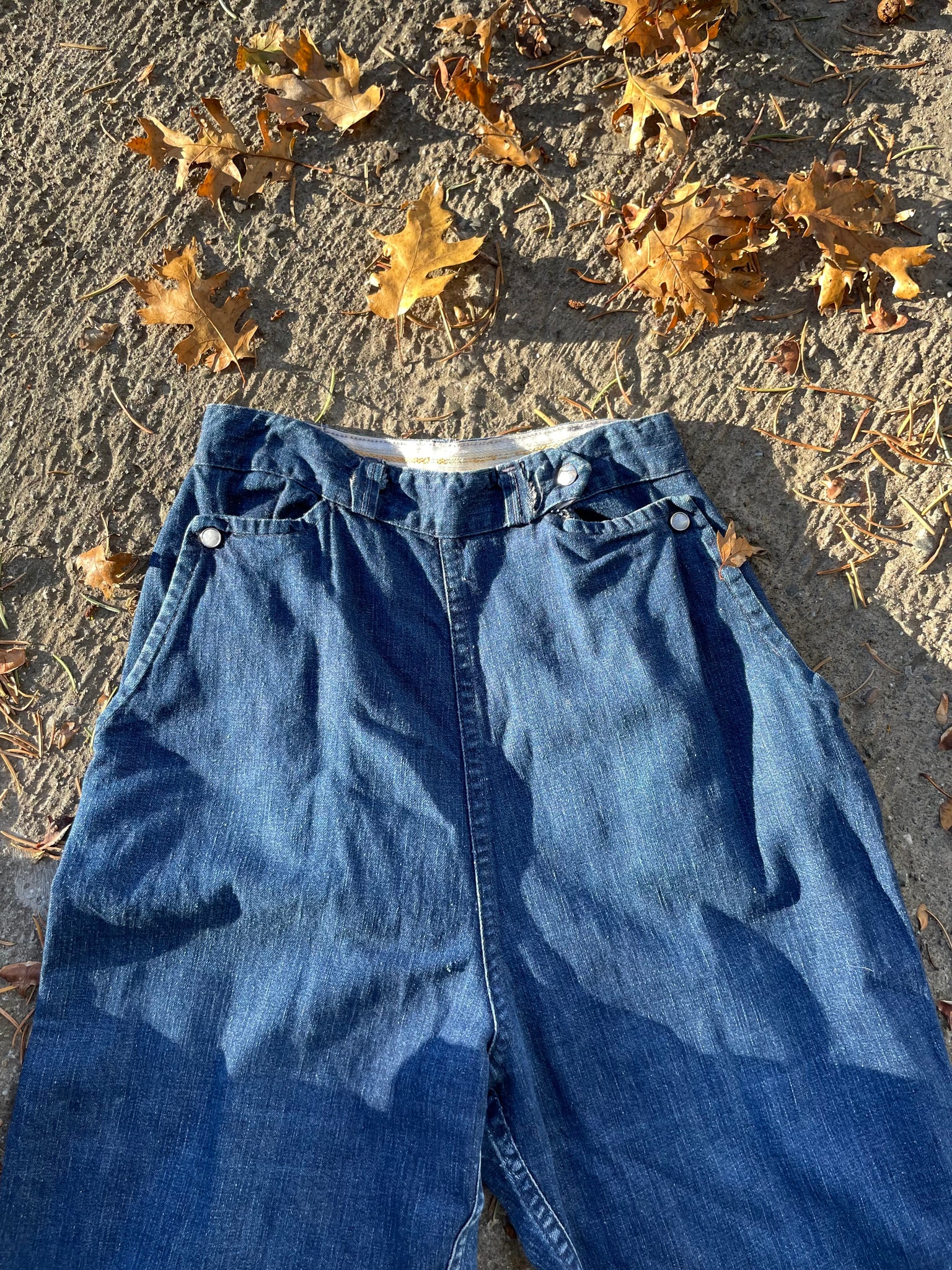 1950s Western Pearl Snap Side Zip Jeans