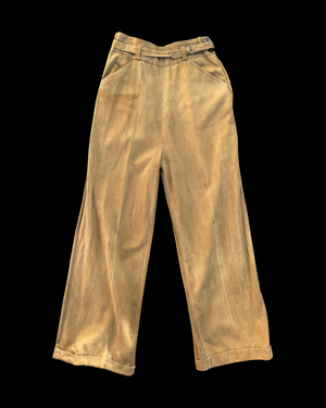 1940s Sanforized Cotton Side Button Sportswear Pants