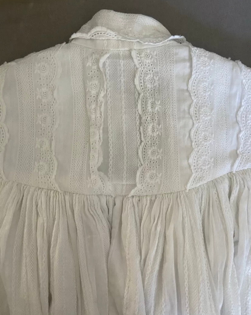Reserved - Antique Victorian Cotton Wrapper Dress
