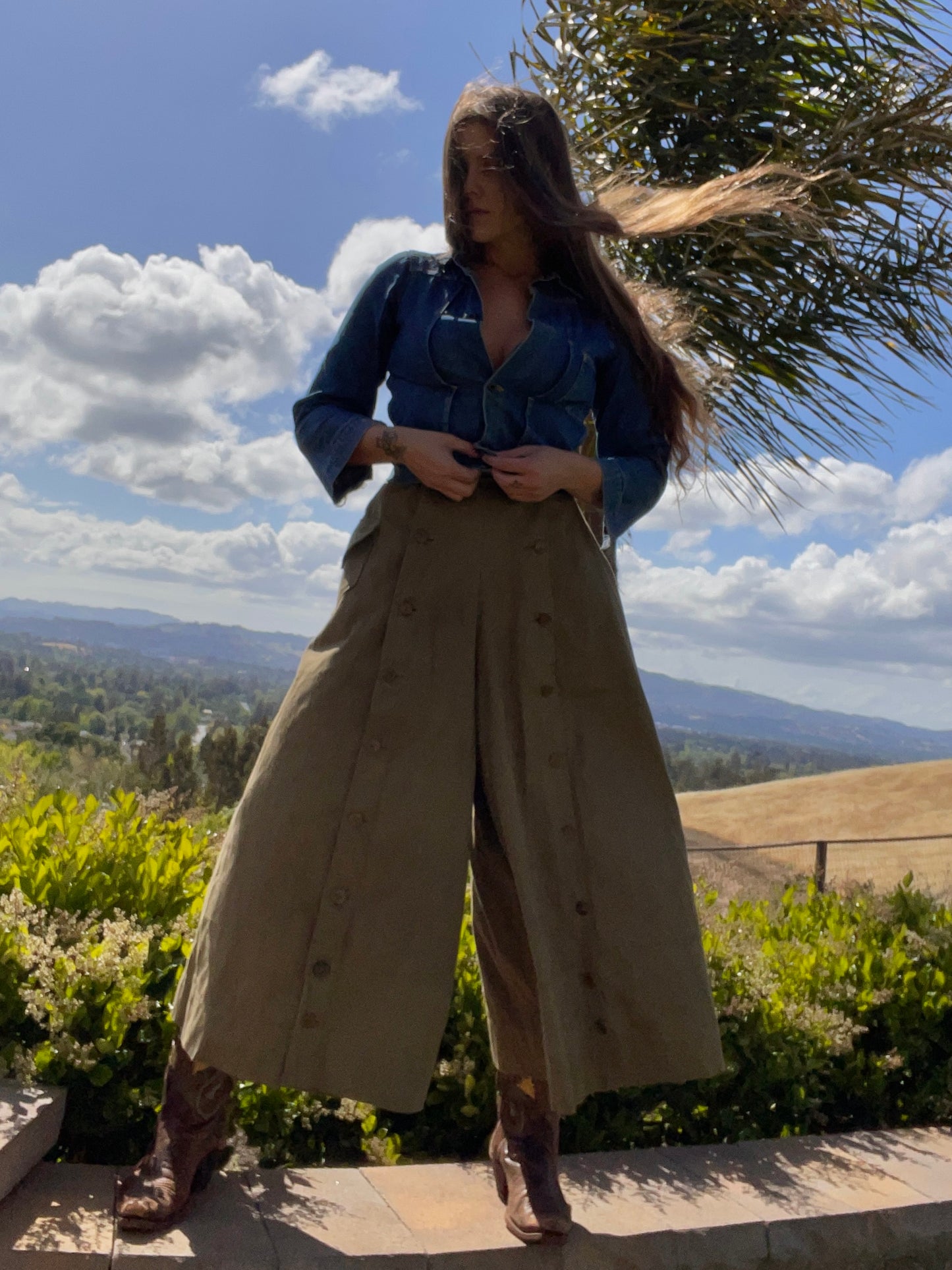 Antique Edwardian Combination Riding Skirt