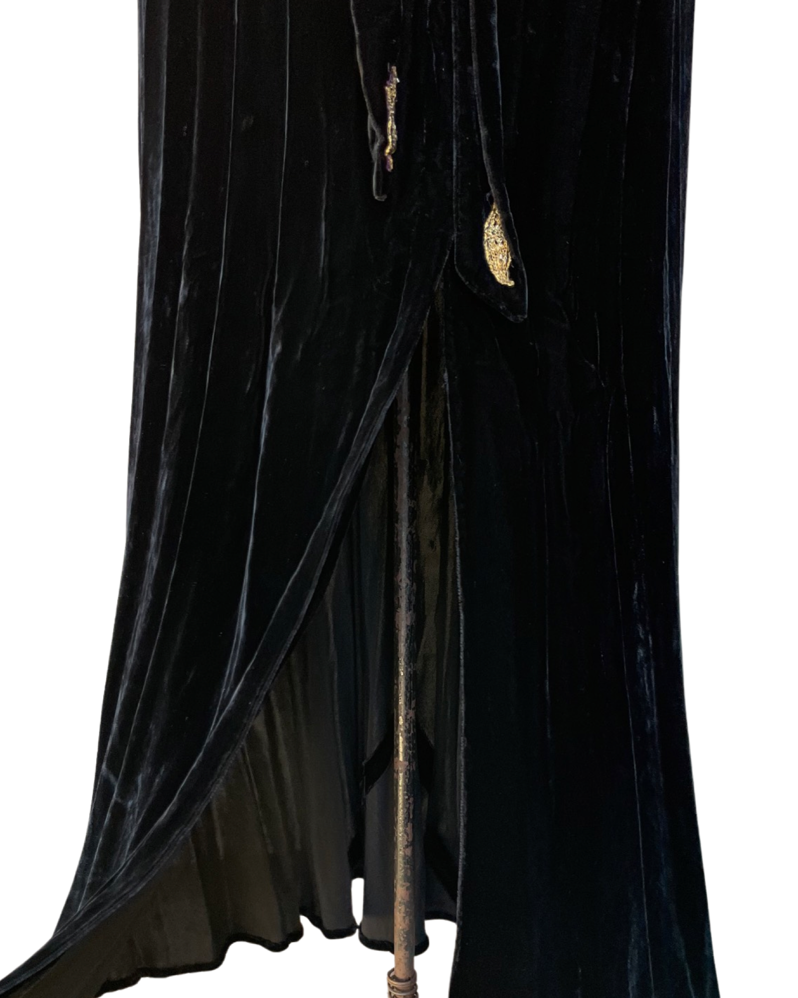 1940s Zip Front Velvet Dress