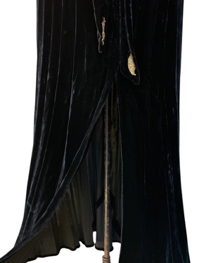 1940s Zip Front Velvet Dress