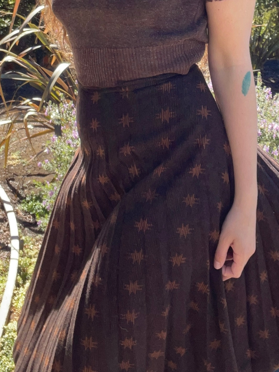 1940s Knit Wool Starburst Skirt