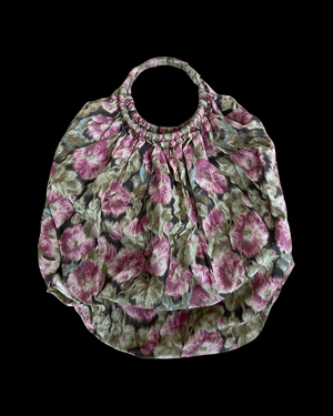 Antique 1900s Floral Cloth Hand Bag