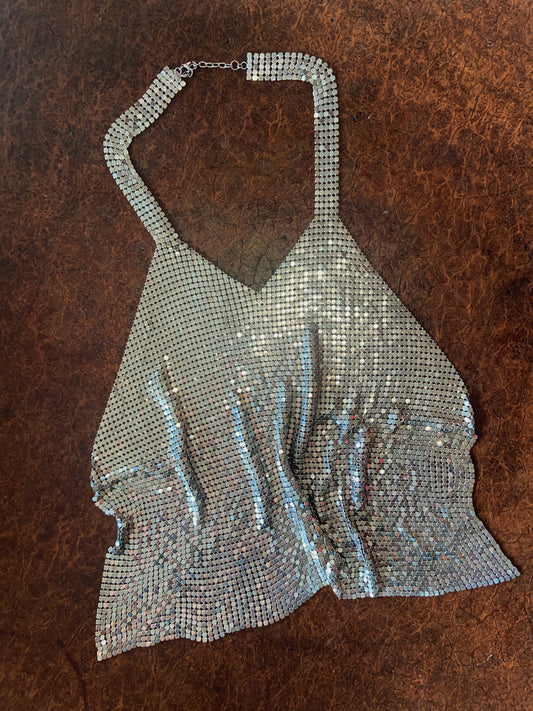 1970s Chain Mail Halter Top