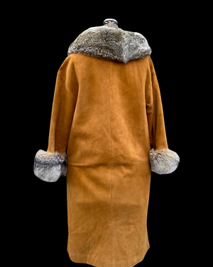 1970s Suede Fur Trim Coat