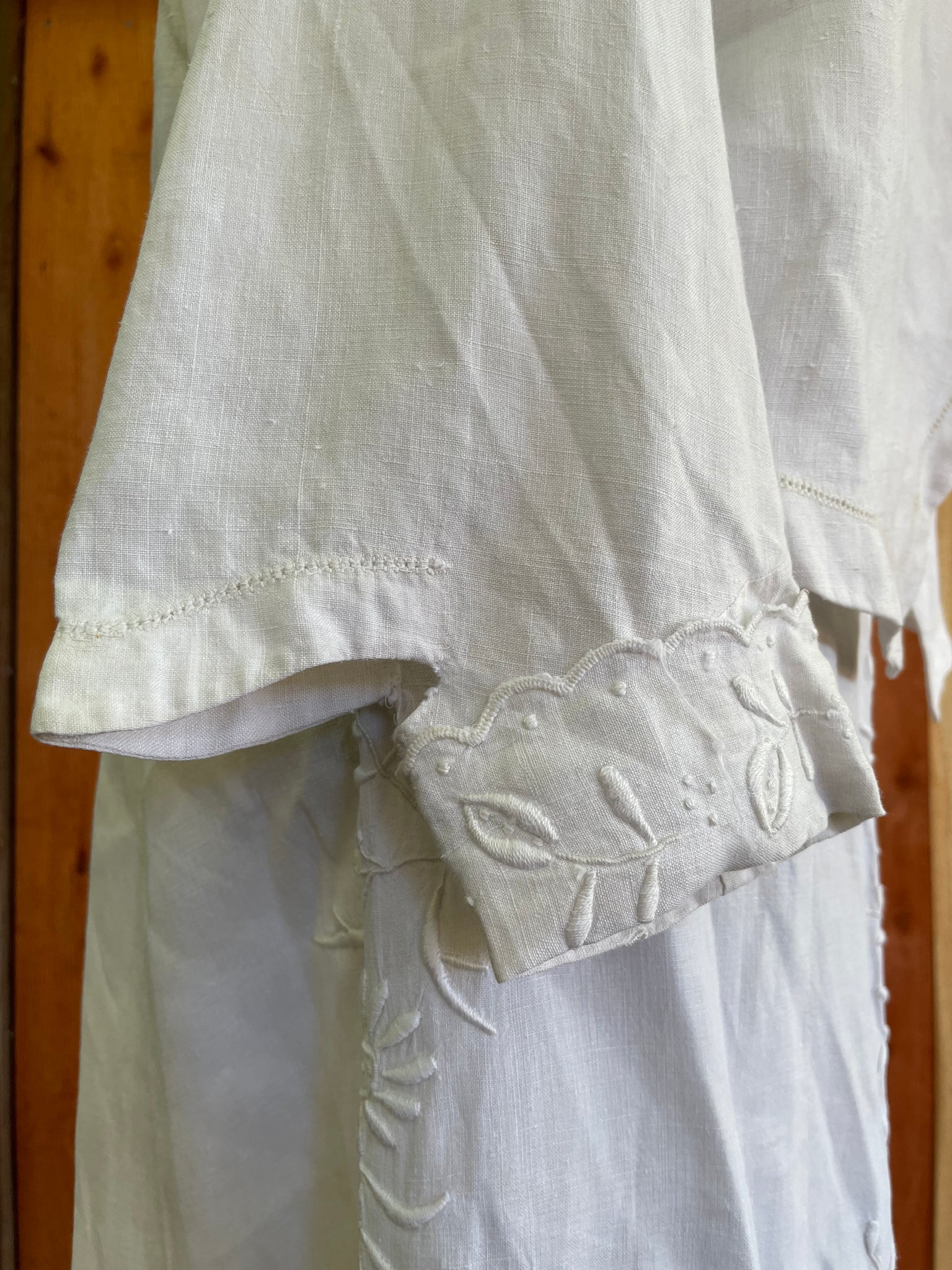 Edwardian Embroidered Linen Walking Suit