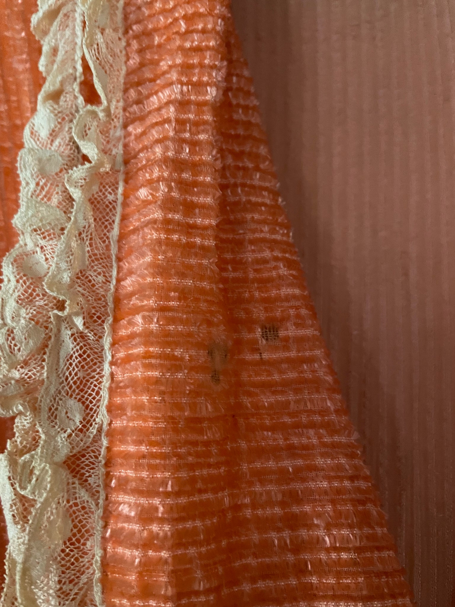 Antique 1920s Coral Chenille Robe