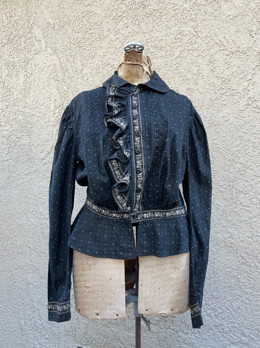 Turn Of The Century Calico Ruffle Prairie Blouse