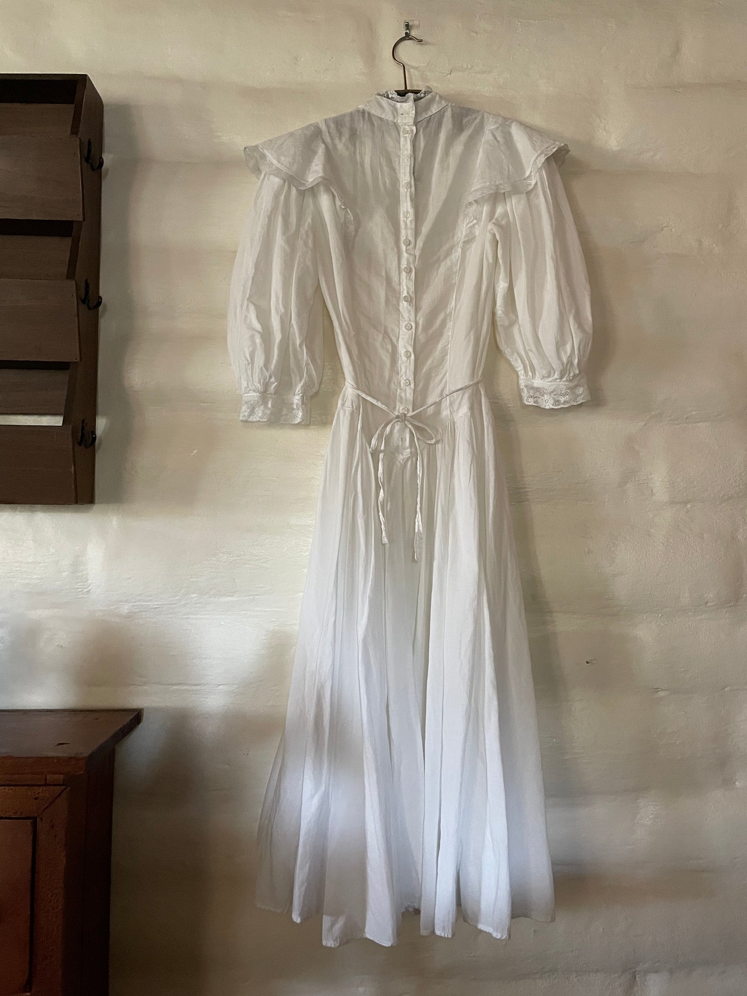 1970s Cotton Prairie Dress