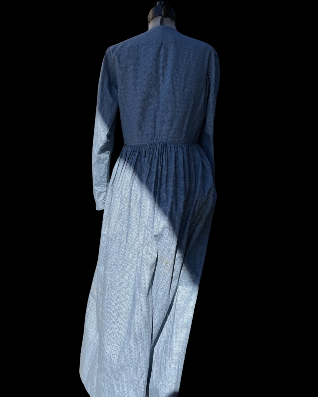 Antique Teens Cornflower Blue Printed Work Dress