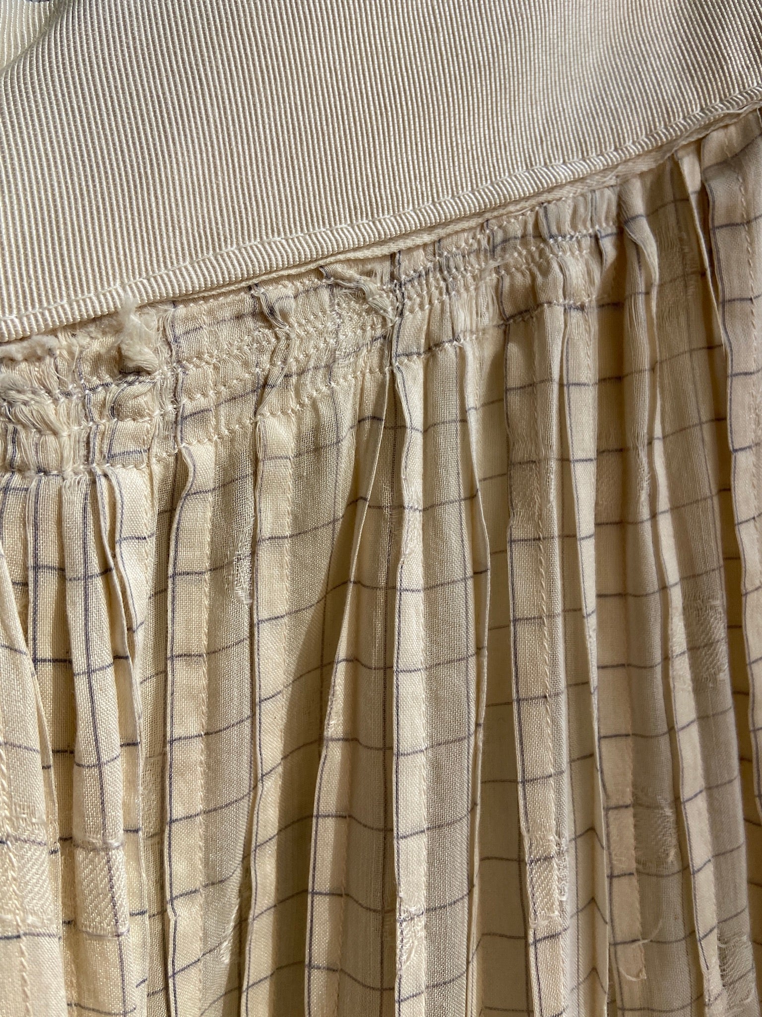 Antique Turn Of The Century Windowpane Skirt