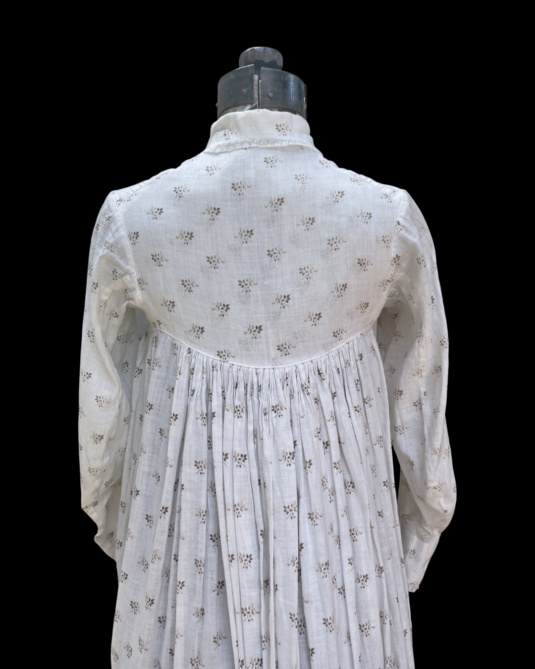 1910s Mirco Floral Calico Wrapper Dress