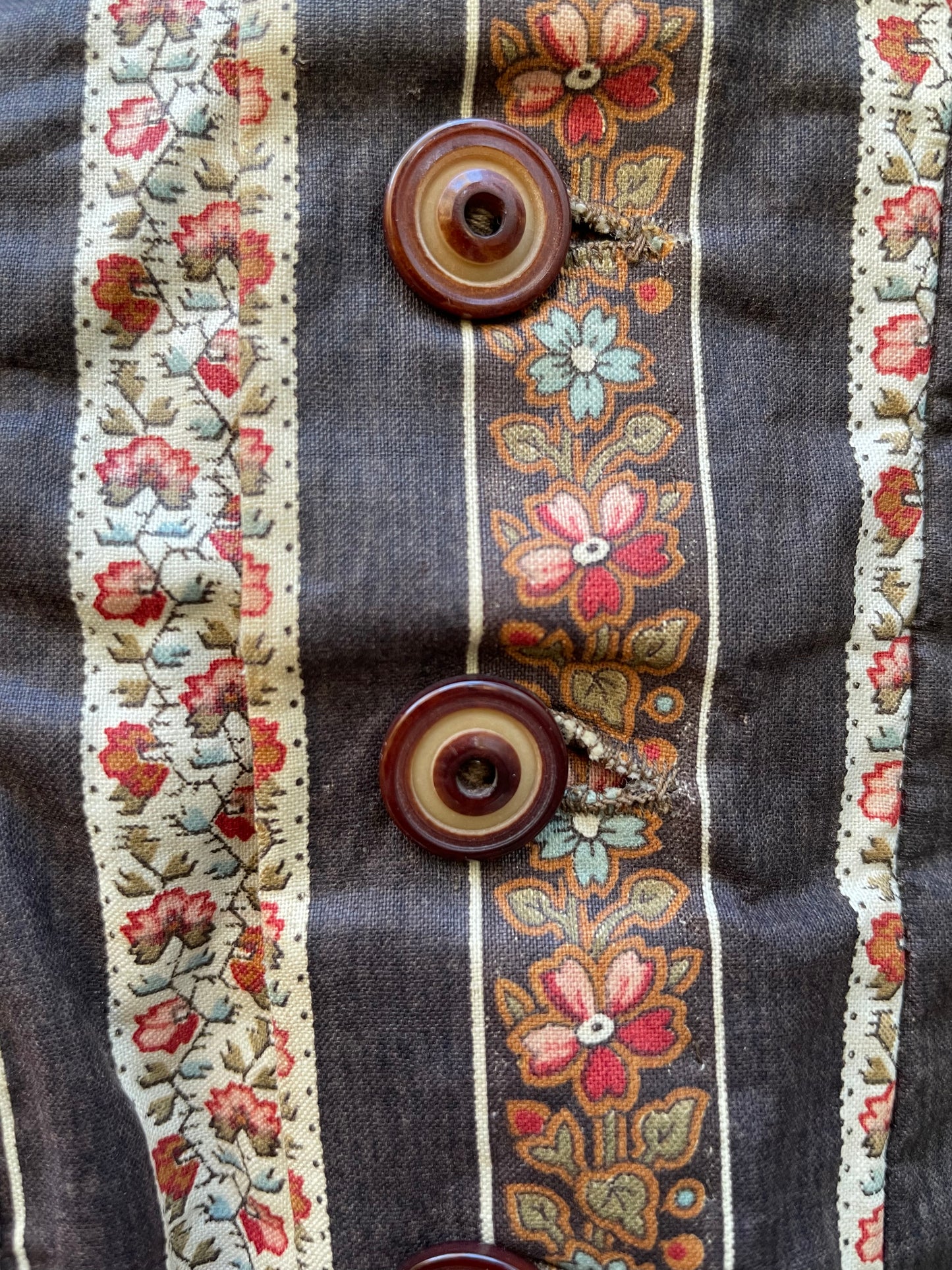 1870s Madder Brown Polished Cotton Bodice
